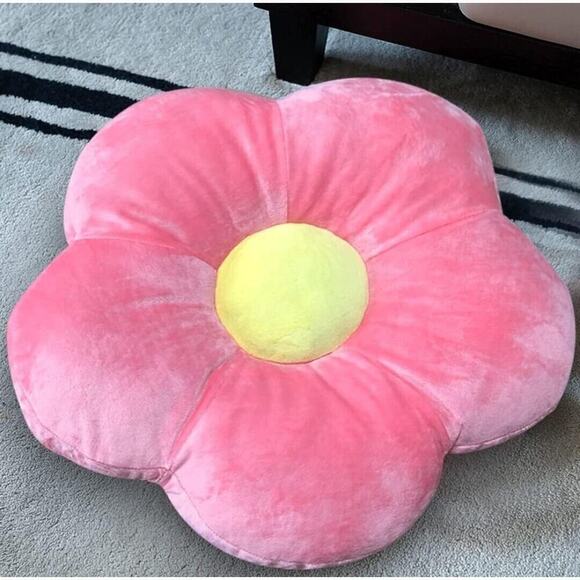 Flower Floor Pillow Seating Cushion - Cute Room Decor for Girls Pink 20x20 in - Picture 3 of 8